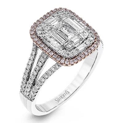 18K White & Rose Gold Round Diamonds Ring - MR2627-WR-Simon G.-Renee Taylor Gallery