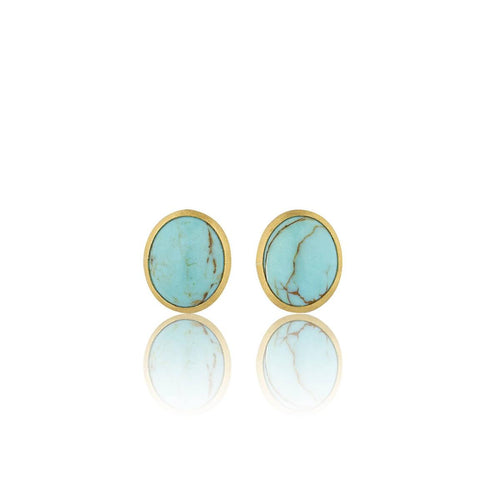 My World Earrings with Turquoise Kingman by Lika Behar