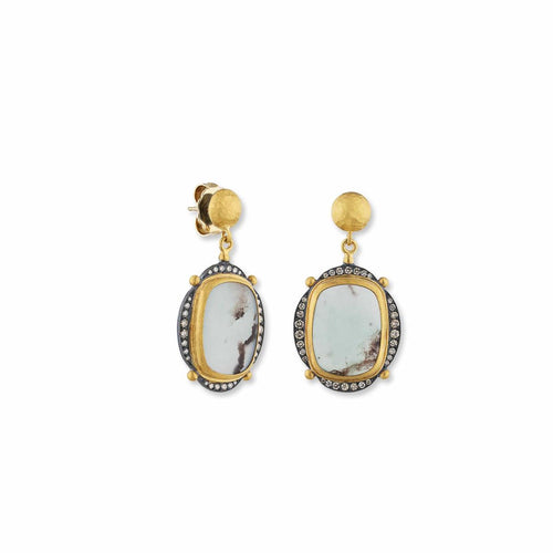 My World Aquaprase Earrings with Diamond Cognac by Lika Behar