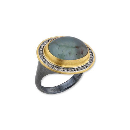 My World Ring with Aquaprase & Diamond Cognac by Lika Behar