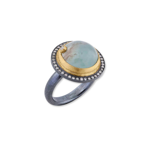 My World Ring with Aquaprase & Diamond Cognac by Lika Behar