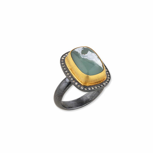 My World Aquaprase Ring with Diamond Cognac by Lika Behar