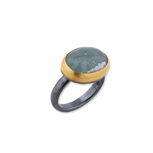 My World Oval Aquaprase Ring by Lika Behar