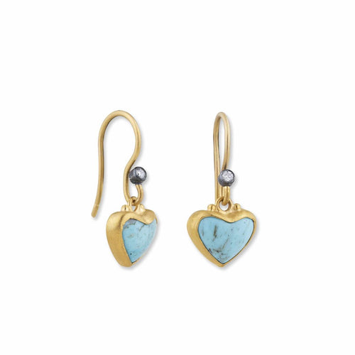 My Love Earrings with Turquoise Kingman & Diamond by Lika Behar