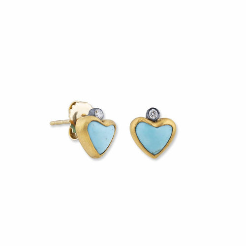 My Love Earrings with Turquoise Kingman & Diamond by Lika Behar