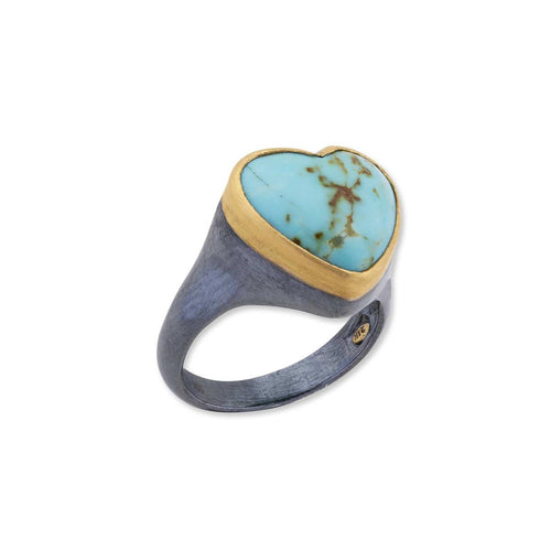 My Love Ring with Turquoise Kingman by Lika Behar