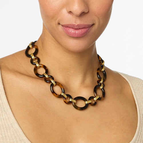 Madison Link Necklace - Tortoiseshell-Julie Vos-Renee Taylor Gallery