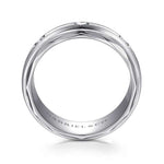 14K White Gold Diamond Men's Wedding Ring in Satin Finish - MR15675W44JJ-Gabriel & Co.-Renee Taylor Gallery