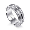 14K White Gold Diamond Men's Wedding Ring in Satin Finish - MR15675W44JJ-Gabriel & Co.-Renee Taylor Gallery