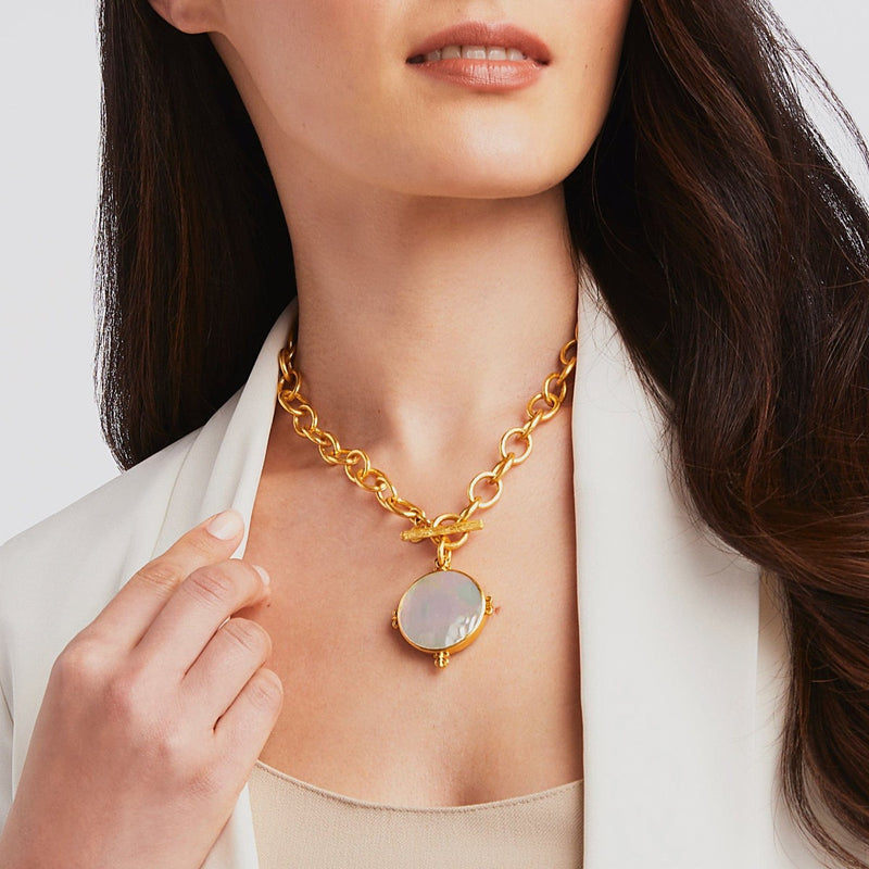Meridian Statement Necklace - Mother of Pearl-Julie Vos-Renee Taylor Gallery
