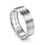 14K White Gold 7mm - Men's Wedding Band in Satin Finish - MBL0143-70W4JJJ-Gabriel & Co.-Renee Taylor Gallery