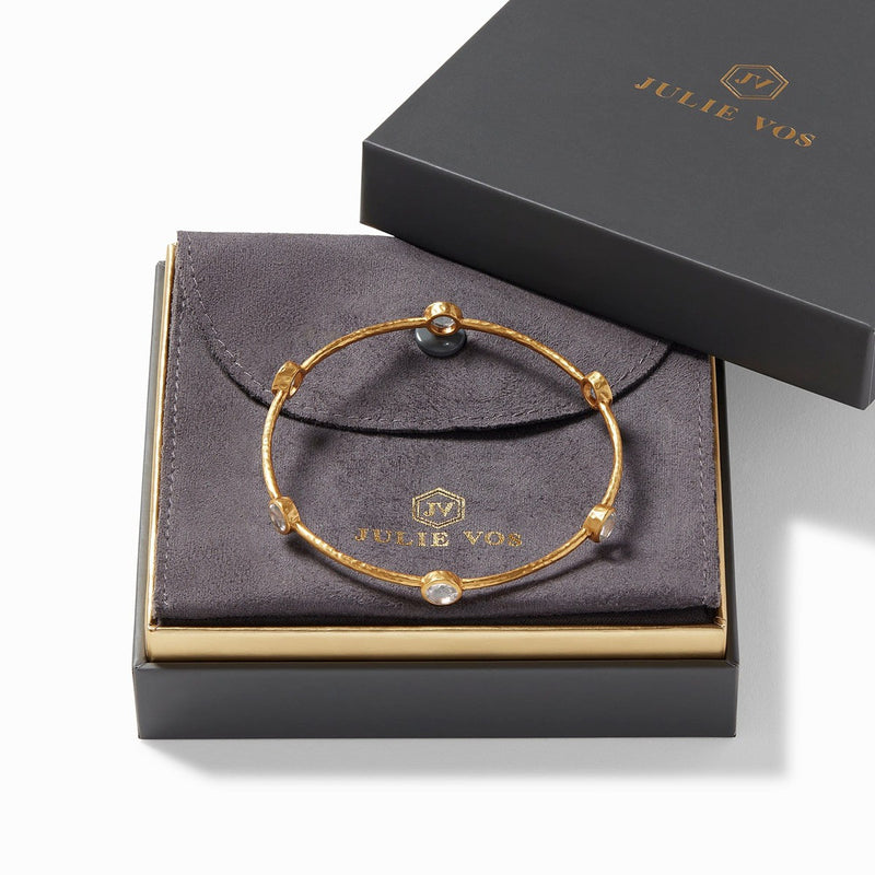 Milano Chalcedony Blue Bangle - BG047GCA-Julie Vos-Renee Taylor Gallery