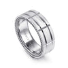 14K White Gold 8mm - Carved Men's Wedding Band in Satin Finish - MBH0192-80W4JJJ-Gabriel & Co.-Renee Taylor Gallery