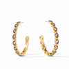 Mykonos Crystal Hoop - Charcoal Blue-Julie Vos-Renee Taylor Gallery