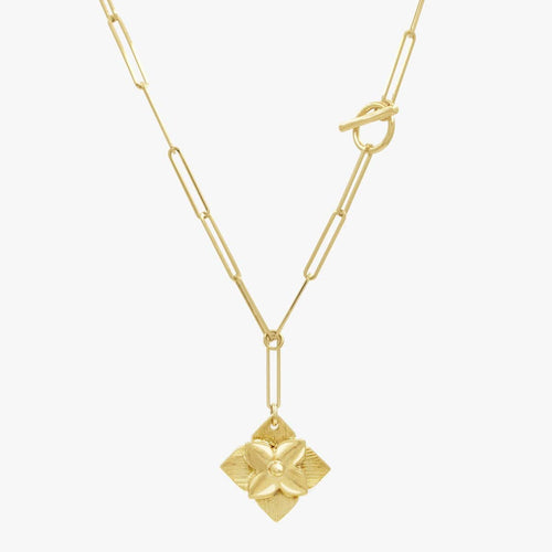 Fleur de Lis Necklace - Gold Plated - N0088 ORO00-CXC-Renee Taylor Gallery