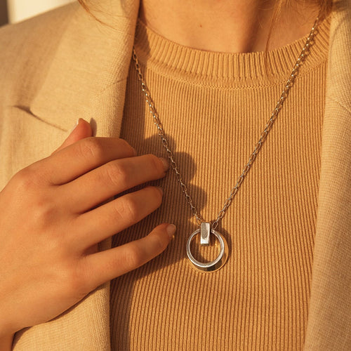 On-Off Necklace - Silver Plated - N0113 MET00-CXC-Renee Taylor Gallery