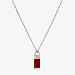 Mini Omega Alejandra Necklace - Silver Plated, Burgundy Methacrylate - N0130 MKB00-CXC-Renee Taylor Gallery
