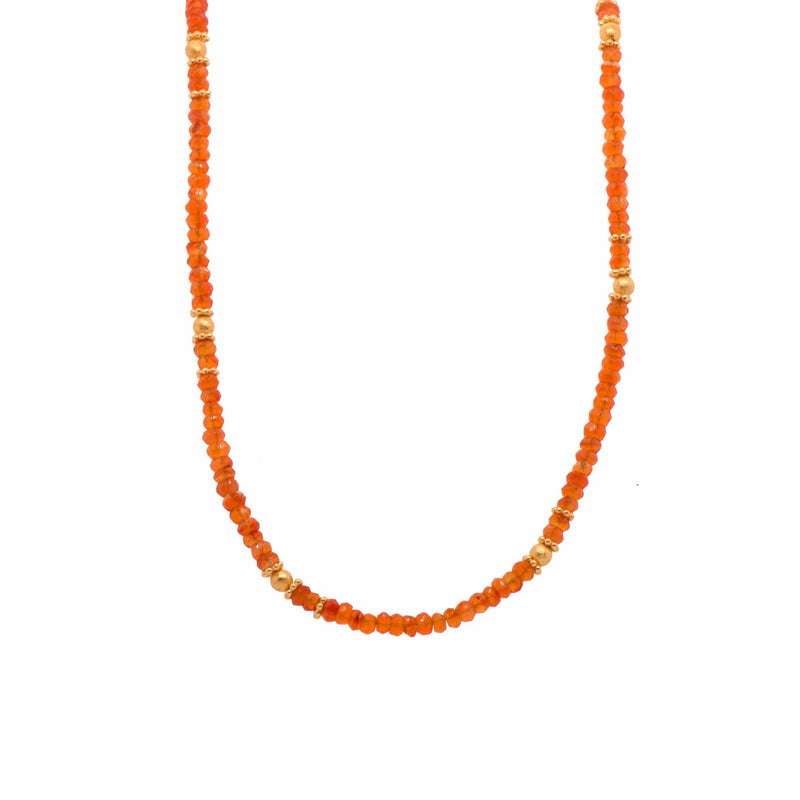 3mm Carnelium 24K Gold Vermeil Necklace-Joyla-Renee Taylor Gallery