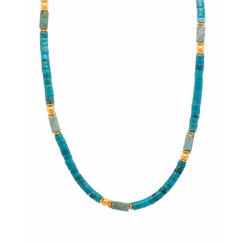 Turquoise, Crysocolla 24K Gold Vermeil Necklace-Joyla-Renee Taylor Gallery