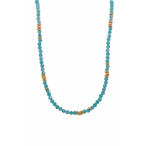 3mm Amazonite 24K Gold Vermeil Necklace-Joyla-Renee Taylor Gallery