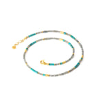 3mm Labradorite & Turquoise 24K Gold Vermeil Necklace-Joyla-Renee Taylor Gallery