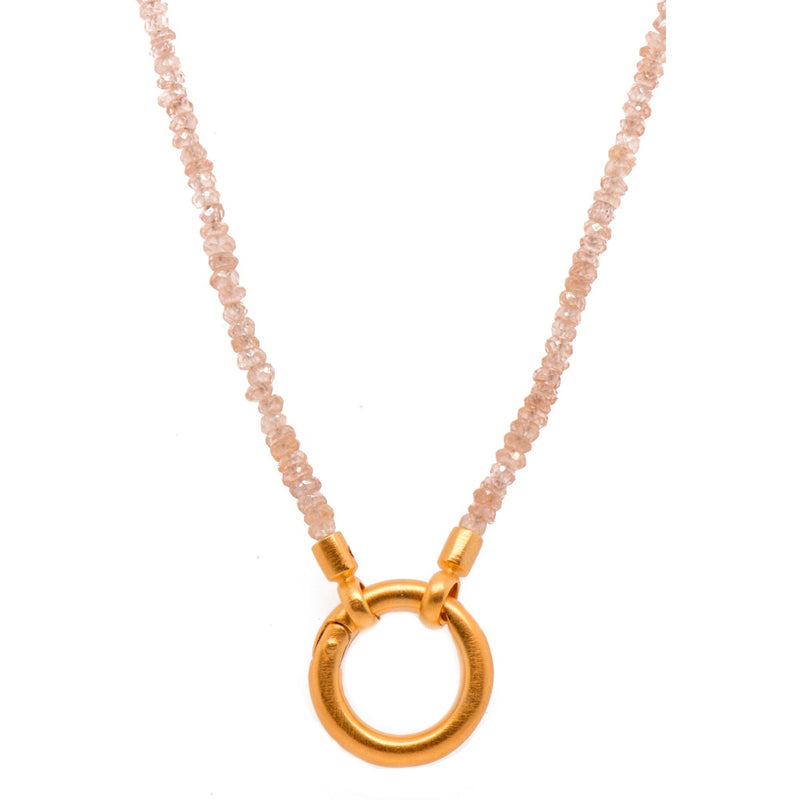 3Mm Zircon 17" With Ring Clasp 24K Gold Vermeil Necklace-Joyla-Renee Taylor Gallery