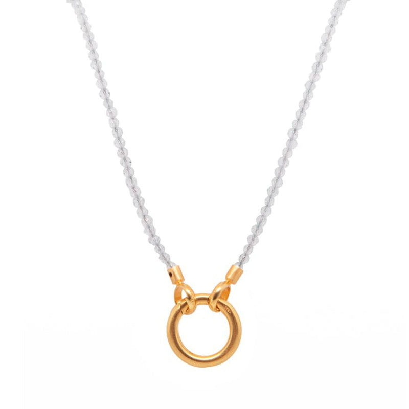 3mm Rainbow Moonstone 31.5" With Ring Clasp 24K Gold Vermeil Necklace-Joyla-Renee Taylor Gallery