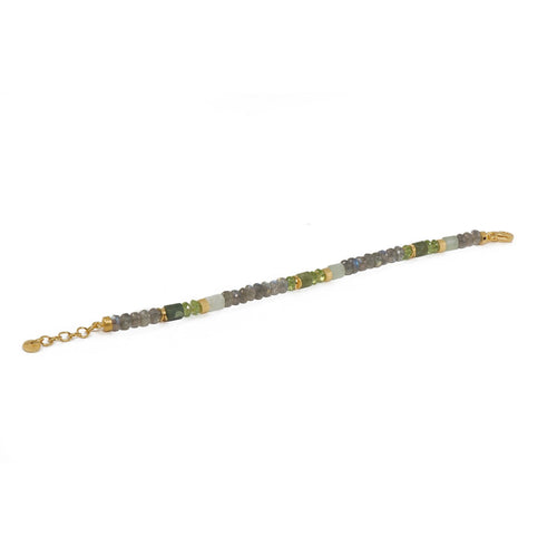 5mm Labradorite, Peridot, Prehnite 24K Gold Vermeil Bracelet-Joyla-Renee Taylor Gallery