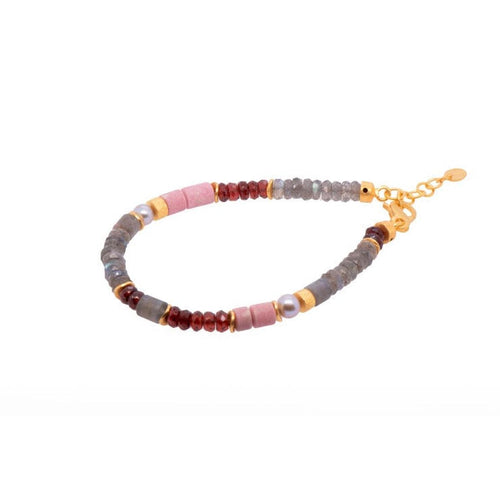 5mm Lab Garnet Rhodinite 24K Gold Vermeil Bracelet-Joyla-Renee Taylor Gallery