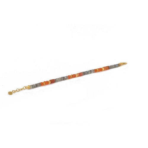 5mm Labradorite & Carnelian 24K Gold Vermeil Bracelet-Joyla-Renee Taylor Gallery