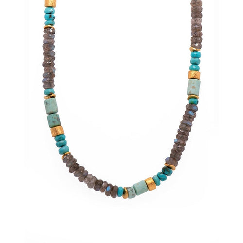 Turquoise, Labradorite & Chrysoprase Necklace 24K Vermeil - N05-091802-Joyla-Renee Taylor Gallery