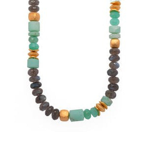8mm Chrysoprase & Labradorite 24K Gold Vermeil Necklace-Joyla-Renee Taylor Gallery