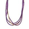 Multi Strand Amethyst Gold Tube Necklace Fair Trade Gold Vermeil - N13-310-04-Joyla-Renee Taylor Gallery