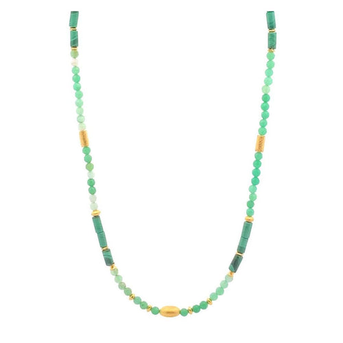 Chrysoprase and Malachite Necklace Gold Vermeil - N3-CHPMAL-Joyla-Renee Taylor Gallery