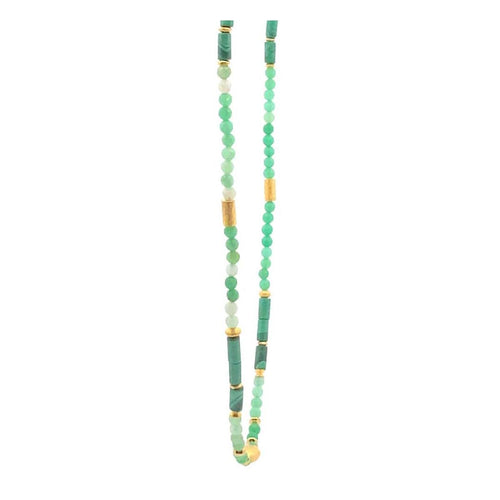 Chrysoprase and Malachite Necklace Gold Vermeil - N3-CHPMAL-Joyla-Renee Taylor Gallery