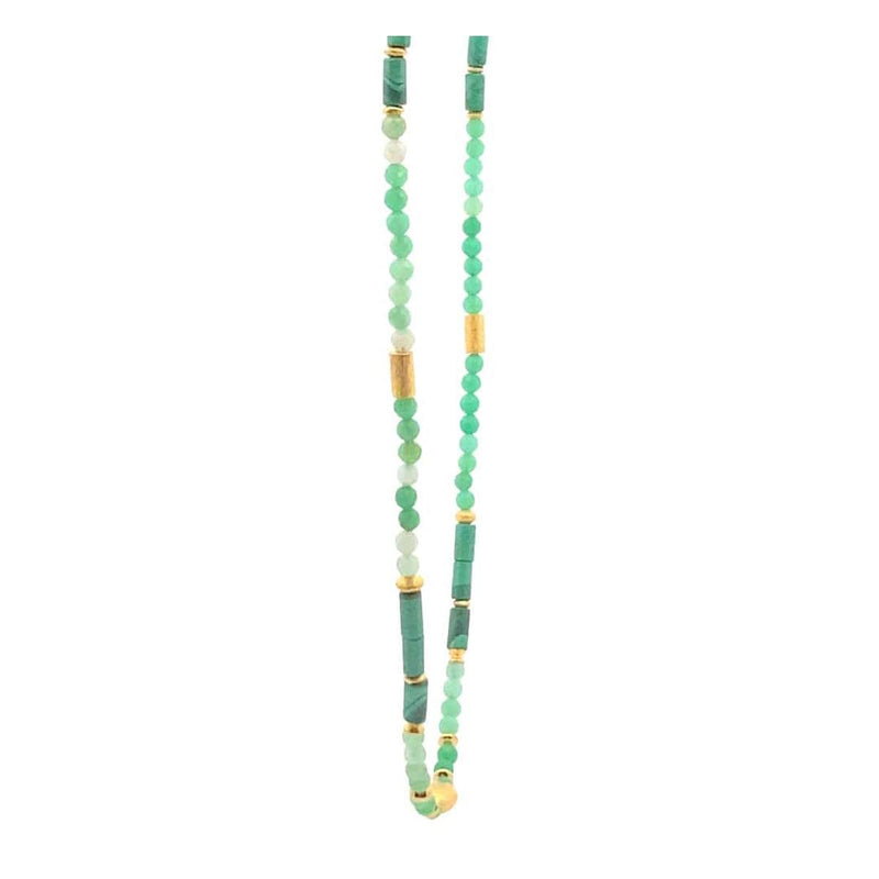 Chrysoprase and Malachite Necklace Gold Vermeil - N3-CHPMAL-Joyla-Renee Taylor Gallery
