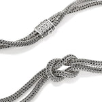Love Knot Silver Double Chain Necklace - NB98778-John Hardy-Renee Taylor Gallery
