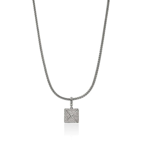 Icon Stud Pendant Necklace, Sterling Silver, Diamonds, 2.5MM - NBP972162DIX16-18-John Hardy-Renee Taylor Gallery
