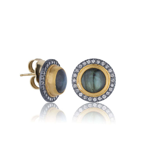 Nightfall Earrings with Labradorite & Diamond by Lika Behar