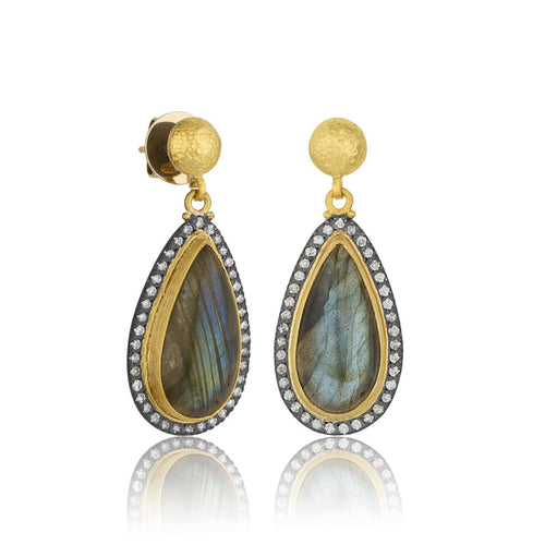 10X20GRDLApost with Labradorite & Diamond Gray by Lika Behar