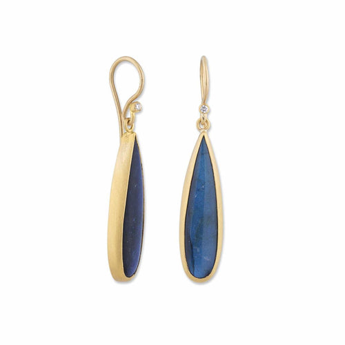Nightfall Earrings with Labradorite & Onyx Black & Diamond by Lika Behar