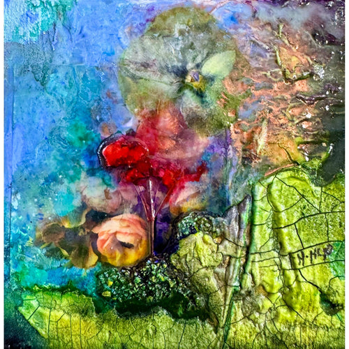 "Floral Study with Brown I"-Nancy Ngo-Renee Taylor Gallery