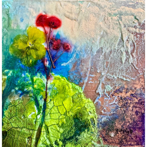 "Floral Study with Brown II"-Nancy Ngo-Renee Taylor Gallery