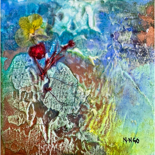 "Floral Study with Brown IV"-Nancy Ngo-Renee Taylor Gallery