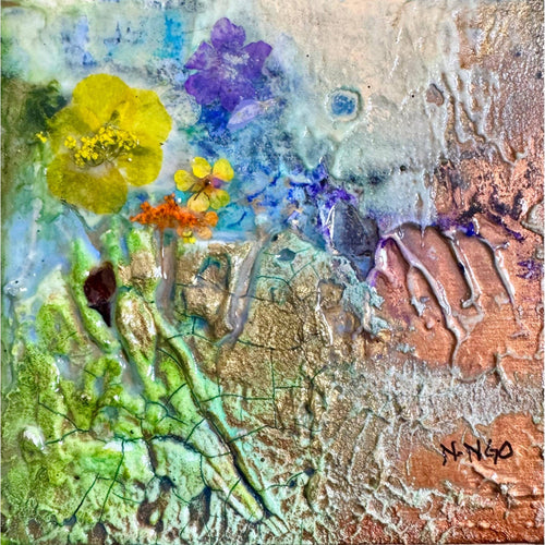 "Floral Study with Brown VI"-Nancy Ngo-Renee Taylor Gallery