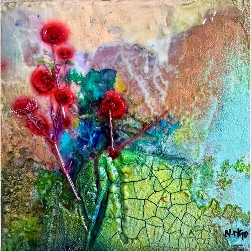 "Floral Study with Grey II"-Nancy Ngo-Renee Taylor Gallery