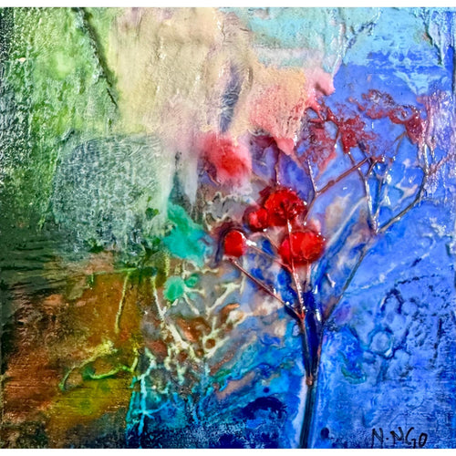 "Floral Study with Grey III"-Nancy Ngo-Renee Taylor Gallery
