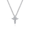 14K White Gold Diamond Cross Necklace - NK1370W45JJ-Gabriel & Co.-Renee Taylor Gallery