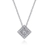 14K White Gold 18" Diamond Square Pendant Necklace - NK2075W45JJ-Gabriel & Co.-Renee Taylor Gallery