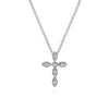 14K White Gold Marquise Shaped Diamond Cross Necklace - NK2210W45JJ-Gabriel & Co.-Renee Taylor Gallery